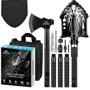 BANORES Survival Shovel Axe;40.15-inch Military Outdoor Surv